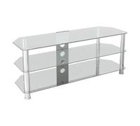 Avf Classic 1.25M Glass Corner Tv Stand With Cable Management For Tvs Up To 60" - Clear & Chrome