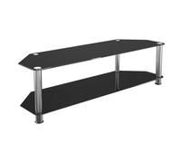 Avf Classic 1.4M Glass Corner Tv Stand For Tvs Up To 65" - Black & Chrome