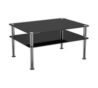 Avf Classic 80 X 60Cm Glass Coffee Table - Black & Chrome