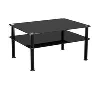 AVF Classic 80 x 60cm Glass Coffee Table - Black, Black