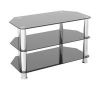 Avf Classic 80Cm Glass Corner Tv Stand For Tvs Up To 42" - Black & Chrome