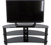 AVF Jelly Bean 120cm Black Glass Curved TV Stand, Black
