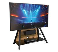 AVF Easel Column TV Floorstand - Freestanding All-in-one Quad Unit with Universal VESA Mount, Optional Back Panel Colours (Oak, Walnut, Black, White) - Height Adjustable for TVs Up to 65" & 45kg