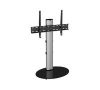 AVF Eno Oval Silver Column and Black Glass TV Stand for up to 55 inch, Black