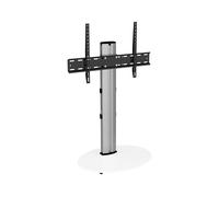AVF Eno Oval Silver Column and White Glass TV Stand for up to 55 inch