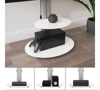 Avf Eno 60Cm Pedestal Tv Stand With Shelf, For Tvs 32-55" - Silver & White Glass