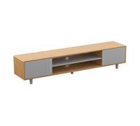 AVF Harbour FS2000HARLWG 2000 mm TV Stand for up to 95" TVs - Light Wood & White, Brown,Silver/Grey