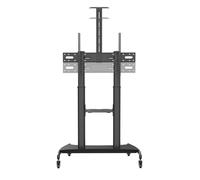 Heavy-Duty Mobile TV Cart for 60-100" TVs, 100kg Max - Height Adjustable 136.5-168.5cm, 15° Tilt, Rolling TV Stand with AV Shelf, Cable Management, VESA 200x200 to 1000x600