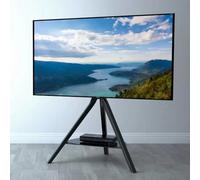 Avf Hoxton Tv Stand For Tvs Up To 70" (40Kg) - Black Tripod Legs, Adjustable Height & Tilt, Glass Shelf, Cable Management