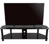 AVF Large Black Glass TV Stand, 140cm, for 65 Inch TVs