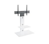 AVF FSL700LESWW Lesina Flat Pedestal TV Stand 700 For Up To 65 inch - Satin White/White Glass