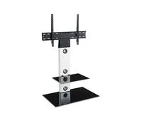 AVF Lesina Satin White Column TV Stand for 32 to 65 inch, Black