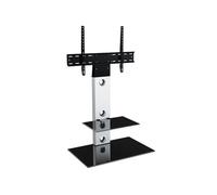 AVF Lesina 65 inch Silver and Black Glass TV Mount Pedestal Stand - Size: 44.7 x 70 x 117.7cm - Multi - Wilko