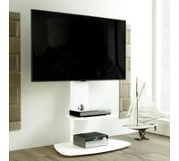 AVF Lucern TV Floor Stand, 65 Inch, Safety Glass Shelves, White