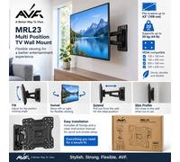 AVF MRL23 Multi Position TV Wall Mount 12" to 43" 20kg VESA Tilt, Extend & Turn