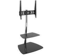 AVF Reflections Iseo 600 mm TV Stand with Bracket for 32 - 55" TVs Black, Black,Silver/Grey