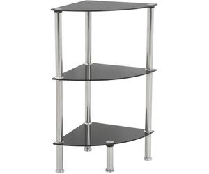AVF S53-A 3-Tier Corner Shelving Unit - Black & Chrome