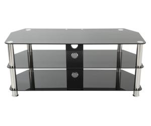AVF SDC1140CM 1400 mm TV Stand - Black & Chrome, Black,Silver/Grey