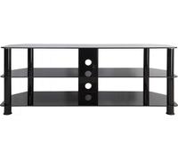 SDC1250CMBB 125cm Glass Corner TV Stand - Black