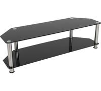 AVF Classic 2 Shelf Black and Chrome Glass Corner TV Unit - AVF Group Ltd - Wilko