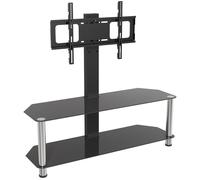 AVF SDCL1140 1140 mm TV Stand with Bracket - Black & Chrome, Silver/Grey,Black