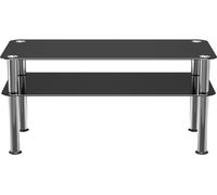 AVF Small Coffee Table, Black Glass with Chrome Legs