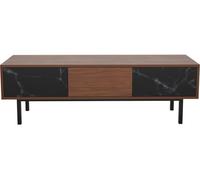 AVF Skyline FS1400SKYW 1400 mm TV Stand for up to 65" TVs - Walnut & Black Marble, Black,Brown