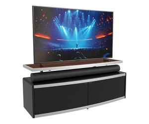 AVF Stage Rectangular TV Stand - STG1250A - Adjustable Height And Four Top Colour Options, For TVs Up to 55" and 45kg. Open & Closed Storage, Safety Glass Doors