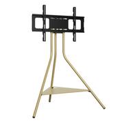AVF Tiga Tripod TV Stand - Lightweight & Free-Standing 3-Leg Metal Unit with Shelf and Universal VESA Mount for Up to 65" TVs & 40kg (Gold)