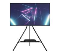 AVF Tiga Tripod TV Stand - Lightweight & Free-Standing Black Metal Unit with Shelf and Universal VESA Mount for Up to 65" TVs & 40kg - FSL900TIGB