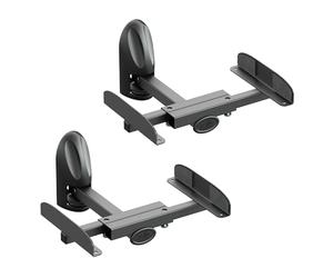 AVF Universal Speaker Wall Mounts, Pair, 20kg Max, Black, Tilt and Turn | side-clamping speaker brackets for secure fit; tilt and turn for sound positioning; 20kg support for most speakers