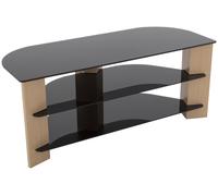 AVF Up To 55 Inch TV Stand - Black Glass and Oak Effe
