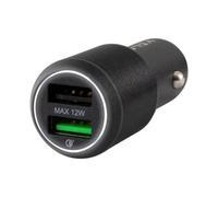Veld Super-Fast 30W 2 Port Car Charger - 18W QC USB A + 12W USB A Total 30W Compatible With iPhone 12 Mini/Pro/Pro Max/11/Pro/Pro Max/XR/XS/XS Max/iPad Pro/Galaxy s20/S10 + smart phones