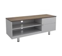 AVF Whitesands Single Door 2 Shelf Satin Grey TV Unit - Size: 39.6 x 120 x 50cm - Multi - Wilko