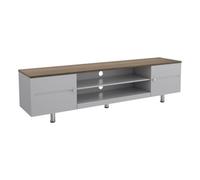 AVF Whitesands 2 Door 2 Shelf Satin Grey TV Unit - Size: 39.6 x 190 x 50cm - Multi - Wilko