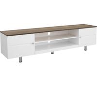 Avf Whitesands 1.9M Tv Stand, Up To 85" - Satin White & Wood