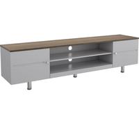 FS1900WSSG Whitesands Open Aperture TV Stand - Satin Grey & Wood