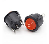 AVFORA 10Pcs 20mm Diameter Small Round Boat Rocker Switches Mini Round Black 3 Pin ON-Off Rocker Switch Switches