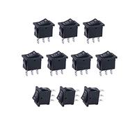 AVFORA 10Pcs AC 250V/6A,125V/10A ON/Off/ON SPDT 3 Pin 3 Position Mini Boat Rocker Switches Switch Snap Switches