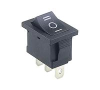 AVFORA 1PCS KCD1 2PIin 3Pin Boat Car Rocker Switch 6A/10A 250V/125V AC Red Yellow Green Blue Black Button KCD1 Switches (Color : Black On-off -on)