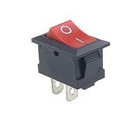 AVFORA 1PCS KCD1 2PIin 3Pin Boat Car Rocker Switch 6A/10A 250V/125V AC Red Yellow Green Blue Black Button KCD1 Switches (Color : Red 2pin)