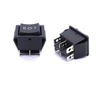 AVFORA 2Pcs On/Off/On Momentary Rocker Switch AC 250V/10A 125V/15A Black DPDT 6 Pin 3 Position Switch Switches