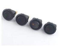 AVFORA 4Pcs Car 12V/220V 3 Pin 4 Color Each Cat's Eye Round Rocker Dot Boat LED Light Toggle Switch SPST Switches (Size : 220V)