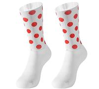 Avfora Cycling Socks Striped Polka Dot Print Silicone Non-Slip Cycling Running Ultra-Thin Breathable Sports Socks,Red Dots
