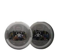 AVFORA Front Headlight For Lada 4x4 For Urban For Niva Car Accessories Led 80W 7" Inch Headlight With Halo Angel Eyes Assembly