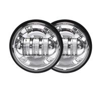 AVFORA Head Light 7 Inch Led Headlight + 4.5 Inch Fog Lights Halo Ring Angel Eyes Turn Signal Auxiliary Motorcycle Headlight 7 Inch Motorcycle Head Lamp(03 Chrome)