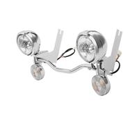 AVFORA Head Light For Touring For Road King For Electra For Glide For FLHR 1994-2013 Passing Turn Signal Lamp Driving Fog Spot Light Bar Motorcycle Head Lamp(Chrome Bar)