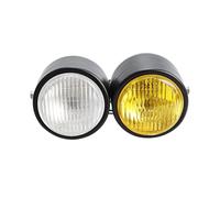 AVFORA Headlamp FOR Suzuki DR RM 250 Black Motorcycle Twin Dual Headlight Motorcycle Custom Dominator Streetfighters Project Double Headlamp Motorcycle Headlight