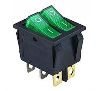 AVFORA KCD2 Double Boat Rocker Switch 6 Pin On-Off with Green Red Light 20A 125VAC Switches (Color : Green)