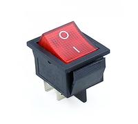AVFORA KCD4 Rocker Switch ON-Off 2 Position 4 Pins/6 Pins Electrical Equipment with Light Power Switch Switch Cap 16A 250VAC/20A 125V Switches (Color : Red, Size : 6 Pin)